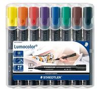 [Ref:352 WP8] STAEDTLER Etui Chevalet Box 8 Marqueurs Lumocolor Permanents