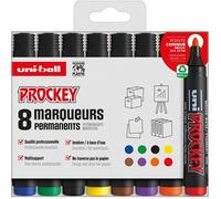 Marqueur Permanent - UNIBALL - PROCKEY PM122/8 PF - Étui de 8 - Pointe ogive - Résistant à l'eau