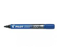 Marqueur pilot 100 permanent pointe ogive fine 1/4,5mm résiste à l'eau coloris bleu