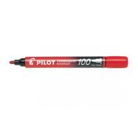 Marqueur pilot 100 permanent pointe ogive fine 1/4,5mm tout support resiste a l'eau coloris rouge
