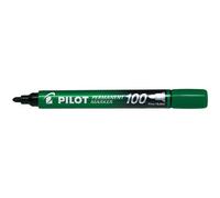 Marqueur pilot 100 permanent pointe ogive fine 1/4,5mm tout support resiste a l'eau coloris vert