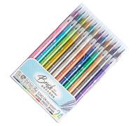 Marqueur pinceau de couleur métallique 6/12/24 couleurs à double pointe scintillante pour scrapbooking, journal, coloriage, accessoires