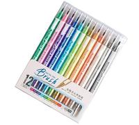Marqueur pinceau de couleur métallique 6/12/24 couleurs à double pointe scintillante pour scrapbooking, journal, coloriage, fournitures de bureau et scolaires