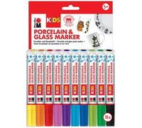 Marabu 0125000000084 Noir, Bleu, Vert, Rouge, Jaune 10pièce(s) marqueur à peinture - Marqueurs à peinture (Noir, Bleu, Vert, Orange, Rouge, violet, Jaune, Multicolore, 10 couleurs, 1 mm, 3 mm, 160 °C)