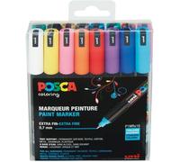 Marqueur POSCA avec pointe calibrée,set de 16 pièces