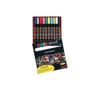 Marqueur Posca brush coloris assortis - boite de 10