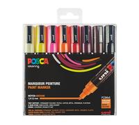Marqueur Posca couleurs chaudes assorties pointe cônique 1,8 à 2,5 mm - Boîte de 8
