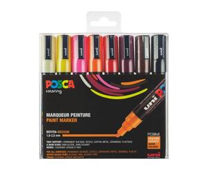 Marqueur Posca couleurs chaudes assorties pointe cônique 1,8 à 2,5 mm - Boîte de 8