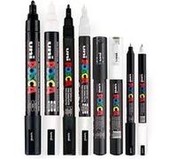 Marqueur Posca | Noir et blanc | PC-5M PC3-M PC-1MC PC-1MR | Lot de 8 marqueurs Noir