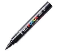 POSCA Mitsubishi Pencil - Marqueur PC5BR - Pointe Brush Moyenne, Semi-Flexible - Peinture à Base d'Eau - Tout Support - Noir