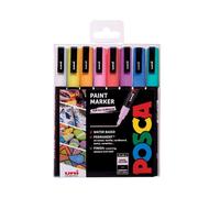 Marqueur posca pc3m gouache base eau couvrante inodore pointe conique fine coloris pastel assortis 8un