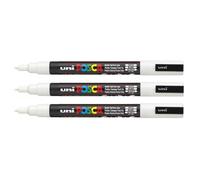 Marqueur - POSCA - PC3M - Pointe conique fine - Blanc - Lot de 3