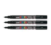 Marqueur - POSCA - PC3M - Pointe conique fine - Noir - Lot de 3
