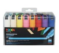 POSCA Marqueurs PC8K – Set de 16 – Pointe large biseautée indélébile – Multicolore