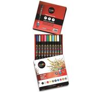 Marqueur - POSCA - Pinceau Brush - 10 couleurs assorties - Pointe souple 1-10mm