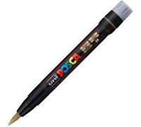 Posca Marqueur Pinceau PCF350 - Peinture à base d'eau, Opaque, Pointe flexible 1-10 mm - Or