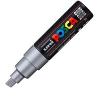 Marqueur - POSCA - Pointe Large Biseautée - Argent - 8 mm - Opaque