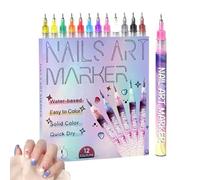 Marqueur pour Ongles - 12 Pièces Accessoires de Manicure Séchage Rapide et Tenue Longue | Stylos Vernis À Ongles Séchage Rapide - Pour Femme Ado Mère Salon Maison Fête Vacances Été Printemps Mariage