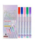 Marqueur pour ongles - Kit de cinq nuances assorties, pointe de contrôle ultra fine, système d'application fluide, collection de stylos de peinture artistique | Outil d'artisanat de qualité salon pour
