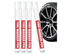 Marqueur Pour Pneus,4 Pièces Outils de Graffiti à Encre Étanche - Peinture À Base D Huile Pour Lettres Blanches Sur Pneus - Pour Camion Remorque SUV RV Scooter Moto Métal Bois Verre Cuir