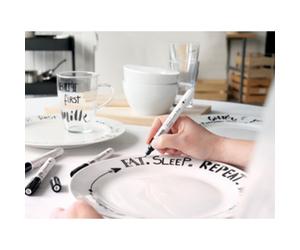Marqueur pour porcelaine & verre, set de 4