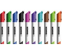 Marqueur pour tableau blanc Kores K MARKER XW2, pointe biseautée, étui de 10 pièces