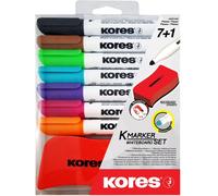 Marqueur pour tableau blanc Kores Set 7 marqueurs + effaceur de tableau
