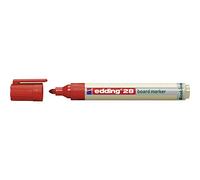 EDDING - 28 Board-Marker, pointe ogive, rouge ensemble de partie en plastique en moyen 80 % de matériel recyclé, remplissable avec edding BTK 25 et BTK 100, encre Rouge G