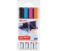 Marqueur pour verre - EDDING - e-95/4S - 4 couleurs - 1.5 mm et 3 mm - Indélébile et opaque