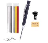 Marqueur réglable de 2,8 mm avec 12 recharges et marqueur de charpentier réglable, pour gravure sur tissu, bois, carrelage, construction, métal, soudure et