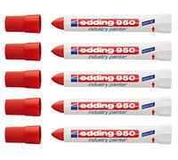 Marqueur spécial edding 950 pour l'industrie, 10 mm, (5 marqueurs, rouge)