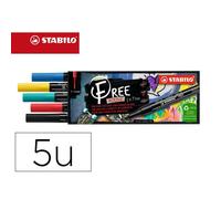 Marqueur stabilo royal free acrylic toutes surfaces t100 pointe fine set 2 coloris assortis coffret 5 unites