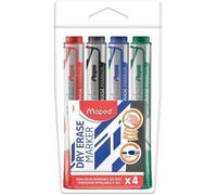 Maped Marqueur pour tableau blanc Marker Peps Jumbo – Pointe large – Effaçable à sec – 4 pièces