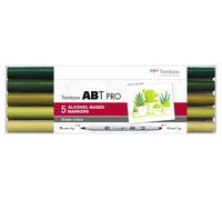 Marqueur Tombow ABT PRO Dual Brush à l'alcool 5P-5 couleurs vertes (5)