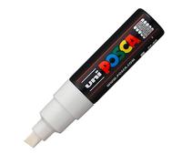 Marqueur Uni-Ball Posca pointe biseautée 8 mm - blanc