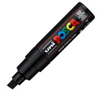 Marqueur UniPosca trait : 8 mm noir paquet de 6 pièces