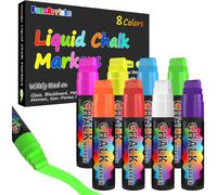 Marqueur Verre Effacable,Liquide 8 Couleurs Marqueur Effacable Blanc,Et Sûre Pour Fenêtre,Verre,Tableau Menu,Tableau Blanc-15 Mm Jumbo