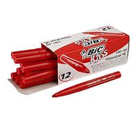 BIC Kids Visacolor XL Feutres de Coloriage à Pointe Large - Rouge, Boîte de 12, Taille unique
