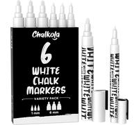 Marqueurs À Craie Blanche Marqueurs À Craie Liquide Effaçables À Sec Pour Tableau Noir, Fenêtre, Bistrot, Vitre De Voiture, Tableau, Panneaux - Lot De 6 - (3 X) 1 Mm Et 6 Mm[Z1572]