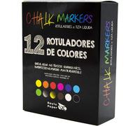 Marqueurs À Craie Liquide Effaçables À Pointe Réversible,Stylos Craie À Base D'eau,Pour Les Vitres,Fenêtres,Tableaux Noirs,Blancs,Verres,Céramiques (12 Couleurs)