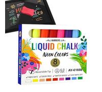 Marqueurs à craie liquide effaçables avec pointes réversibles de 6 mm | Craie liquide d'écriture pour salle de ureau, école, maison, réunion, conférence, tableau noir