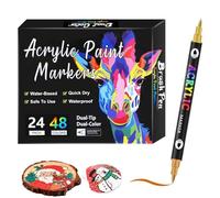 Marqueurs à double pointe - Feutres de dessin 16,5 x 0,9 cm, pointe fine pour détails | Eyeliner à pinceau large, kit de fournitures de croquis pour travaux artistiques, fabrication de cartes,
