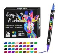 Marqueurs à double pointe - Feutres de dessin 16,5 x 0,9 cm, pointe fine pour détails | Eyeliner à pinceau large, kit de fournitures de croquis pour travaux artistiques, fabrication de cartes,