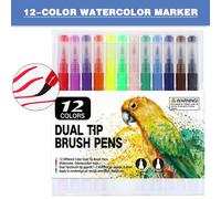 Marqueurs À Double Pointe Pour Aquarelle, 12 Pièces, Doux, Pour Dessin D'art, Calligraphie, Peinture, Illustration