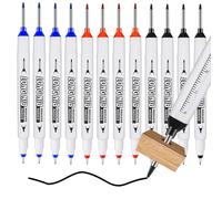 Marqueurs à double pointe pour stylo en métal, trou profond, longue tête, étanche, calcul à domicile, travail, décoration, multi-usages, 20mm 10 pcs Red