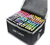 Marqueurs à Feutre a Alcool 168 Couleurs Marqueurs à l'alcool Double Pointe Marqueurs Permanents,Marker de Animation Art Esquisse pour Adultes et Enfants Ciao, Fabricants （non free flowing mark pen）