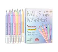 Marqueurs à Ongles,12 Couleurs À Séchage Rapide Outil De Design Pour Manucure,0.5mm Stylos Gel Vernis À Ongles Imperméable - pour Femmes Peinture et Dessin de Vernis à Usage Maison Salon et Fête