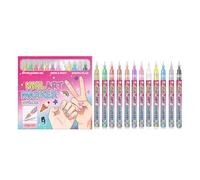 Marqueurs à ongles - 12 couleurs - Lot de pinceaux de couleur pour manucure créative, utilisation à la maison et en salon, cadeau adapté aux débutants pour femmes, filles, petite amie, daugh