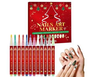 Marqueurs à ongles - 12 couleurs Outil de manucure graffiti - Marqueurs de peinture à ongles de 0,3 mm, pour femmes et filles, design artistique, griffonnage, dessin, graffiti, salon de beauté à la