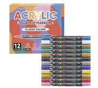 Marqueurs à Ongles Double Embout Longue Tenue 12 Couleurs